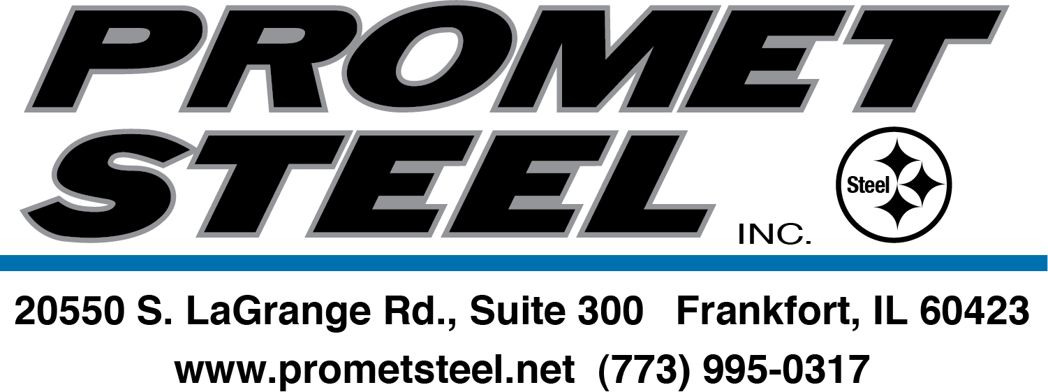 Promet steel logo with address and phone number